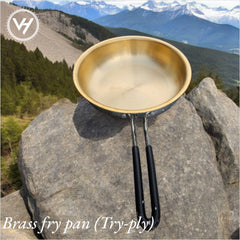 24cm Tri-Ply Brass Fry Pan with Lid
