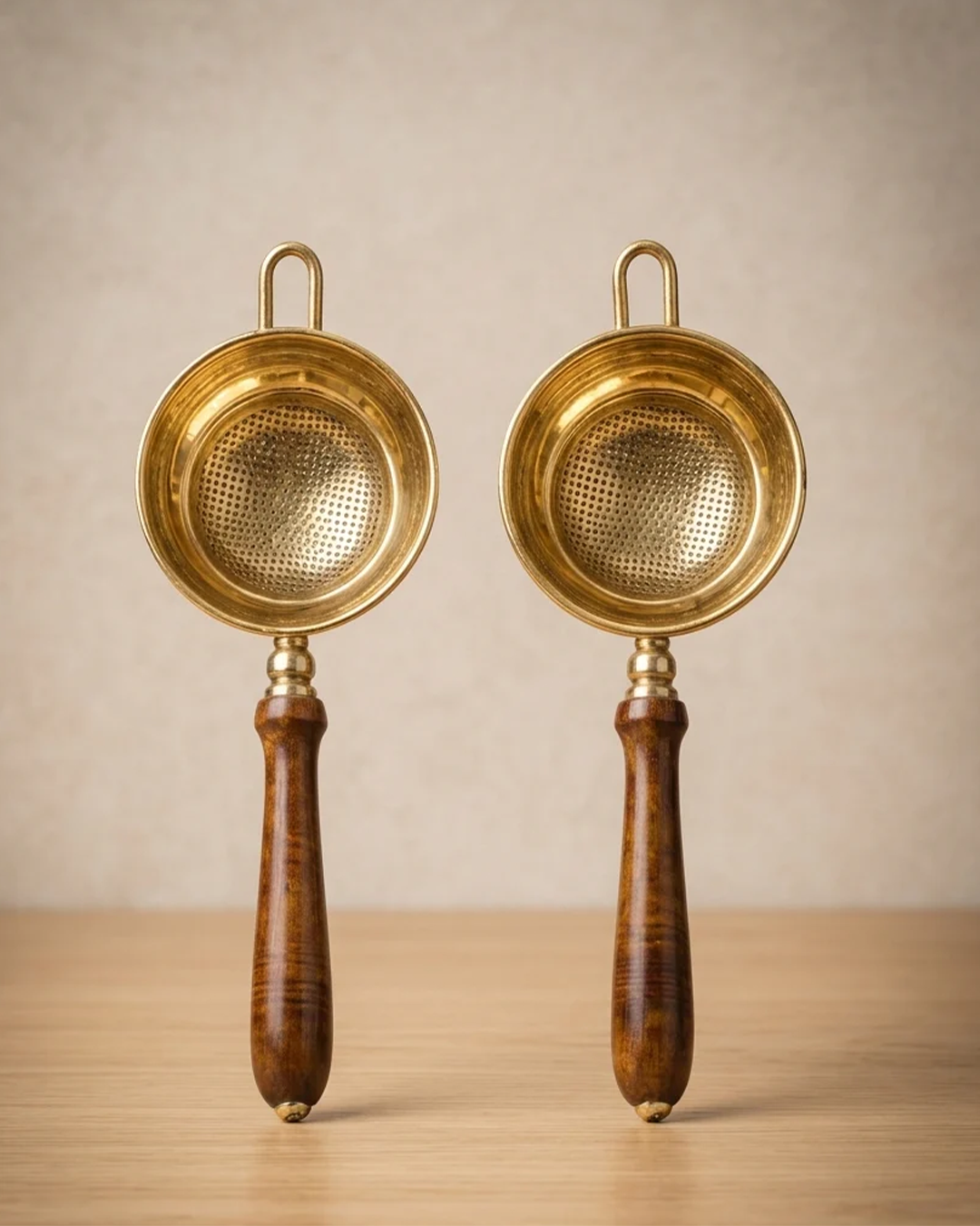 Brass Tea Strainer – Wooden Handle