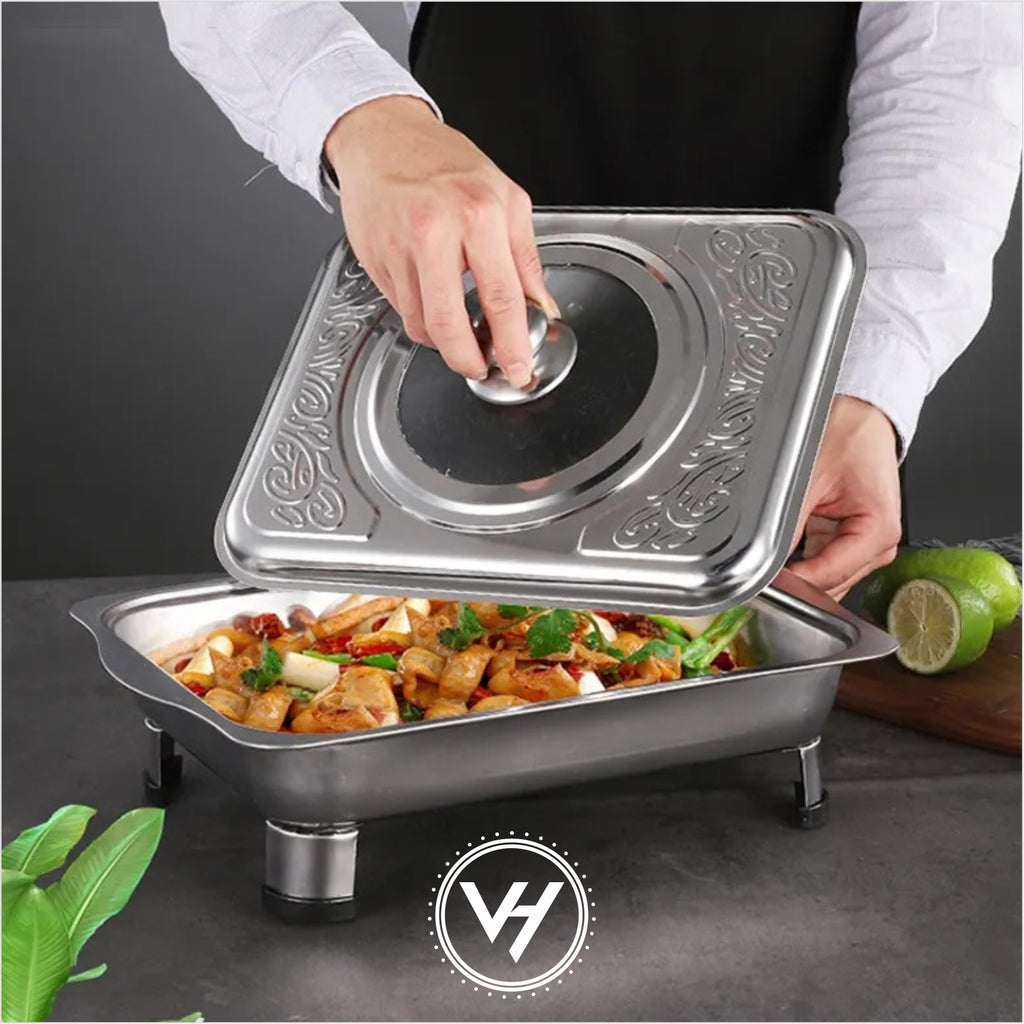 Stainless Steel Rectangle Chafing Dish with Cover