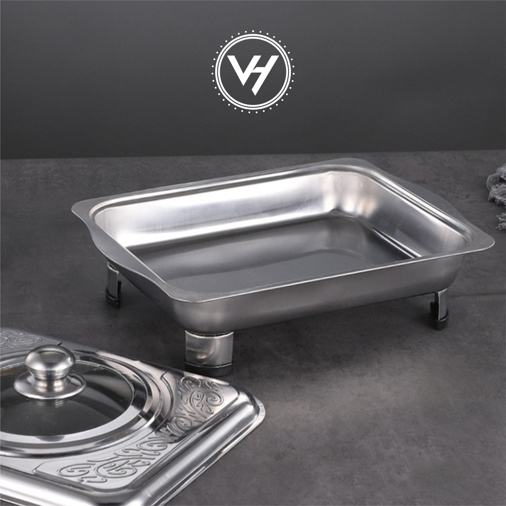 Stainless Steel Serving Tray with Cover