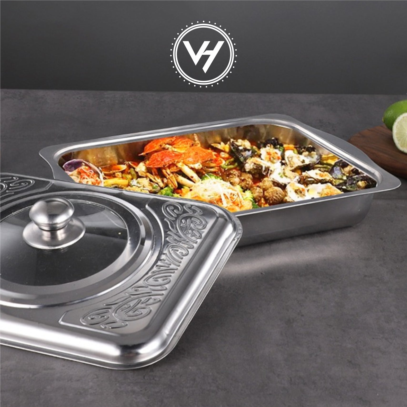 Stainless Steel Rectangle Chafing Dish with Cover