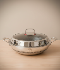 36cm Honeycomb Hybrid Wok with Glass Lid
