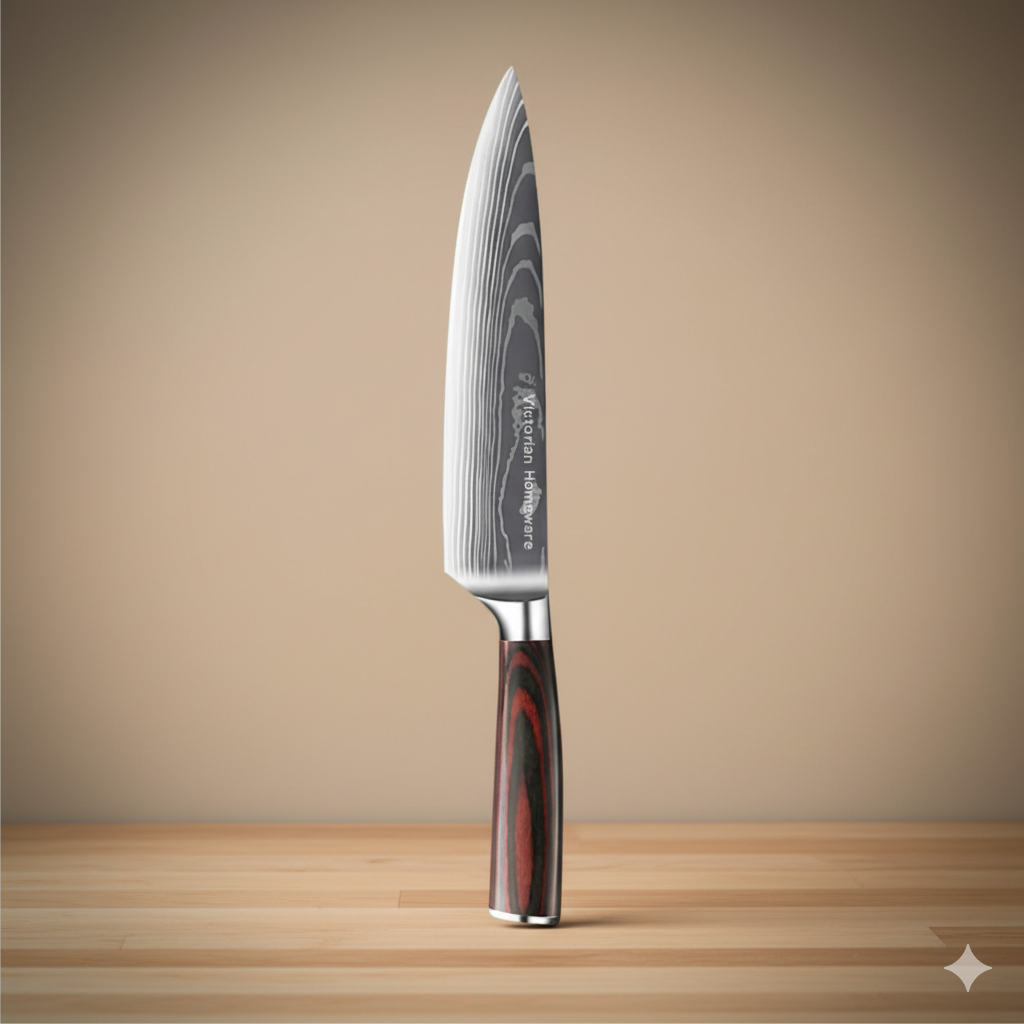 Bamboo Cutting Board & 8" Chef Knife Set