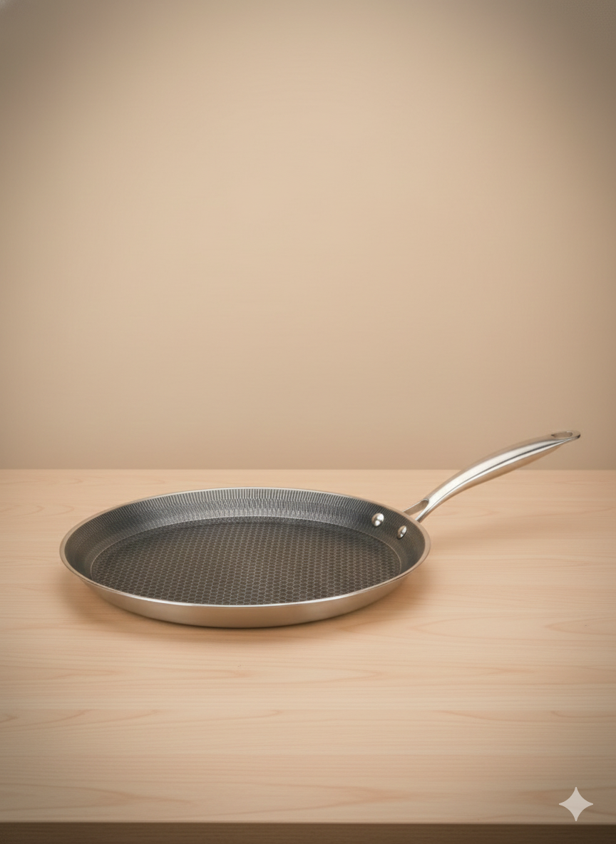 Tri-Ply Stainless Steel Honeycomb pattern Tawa (30cm)