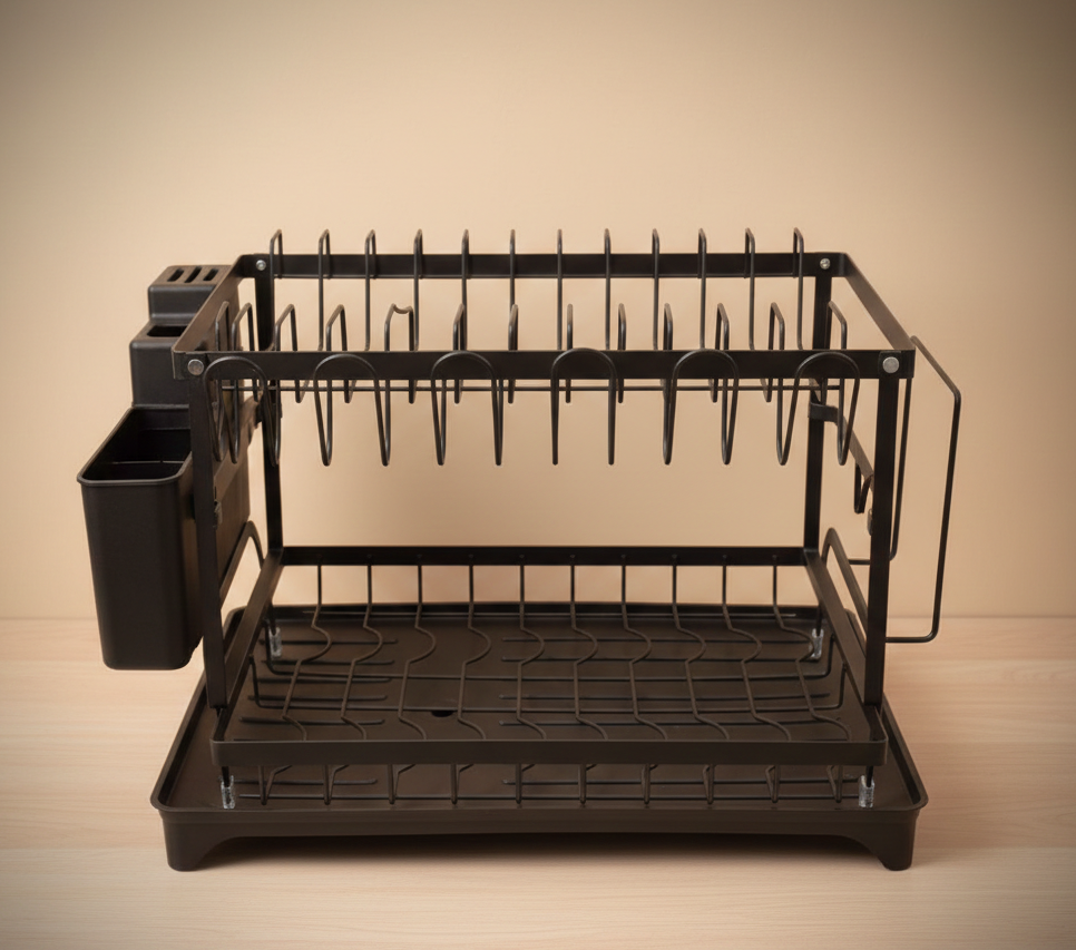Drainer Rack with Drip Tray (Premium Steel)