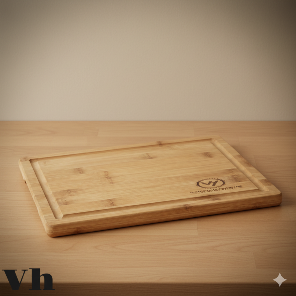 Bamboo Cutting Board with Knife (8")