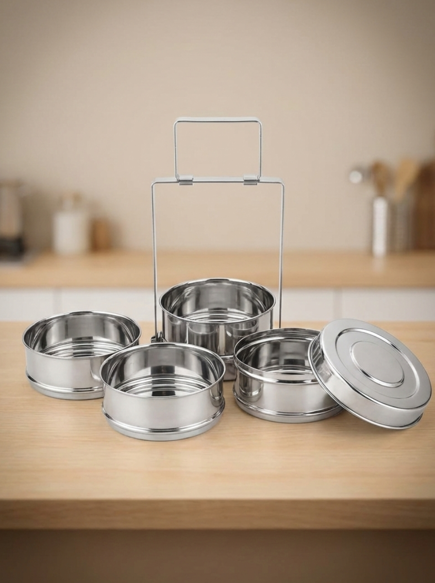 3-Tier Stainless Steel Tiffin Lunch Box