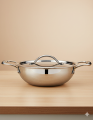 32cm Tri-Ply Stainless Steel Wok with Lid