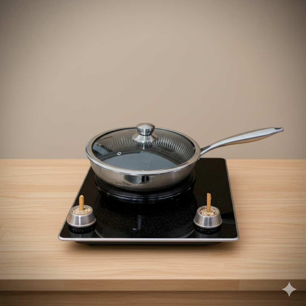 28cm Tri-Ply Honeycomb Frypan with Glass Lid