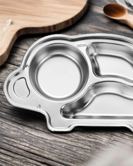 Kids 3-Compartment Stainless Steel Plate