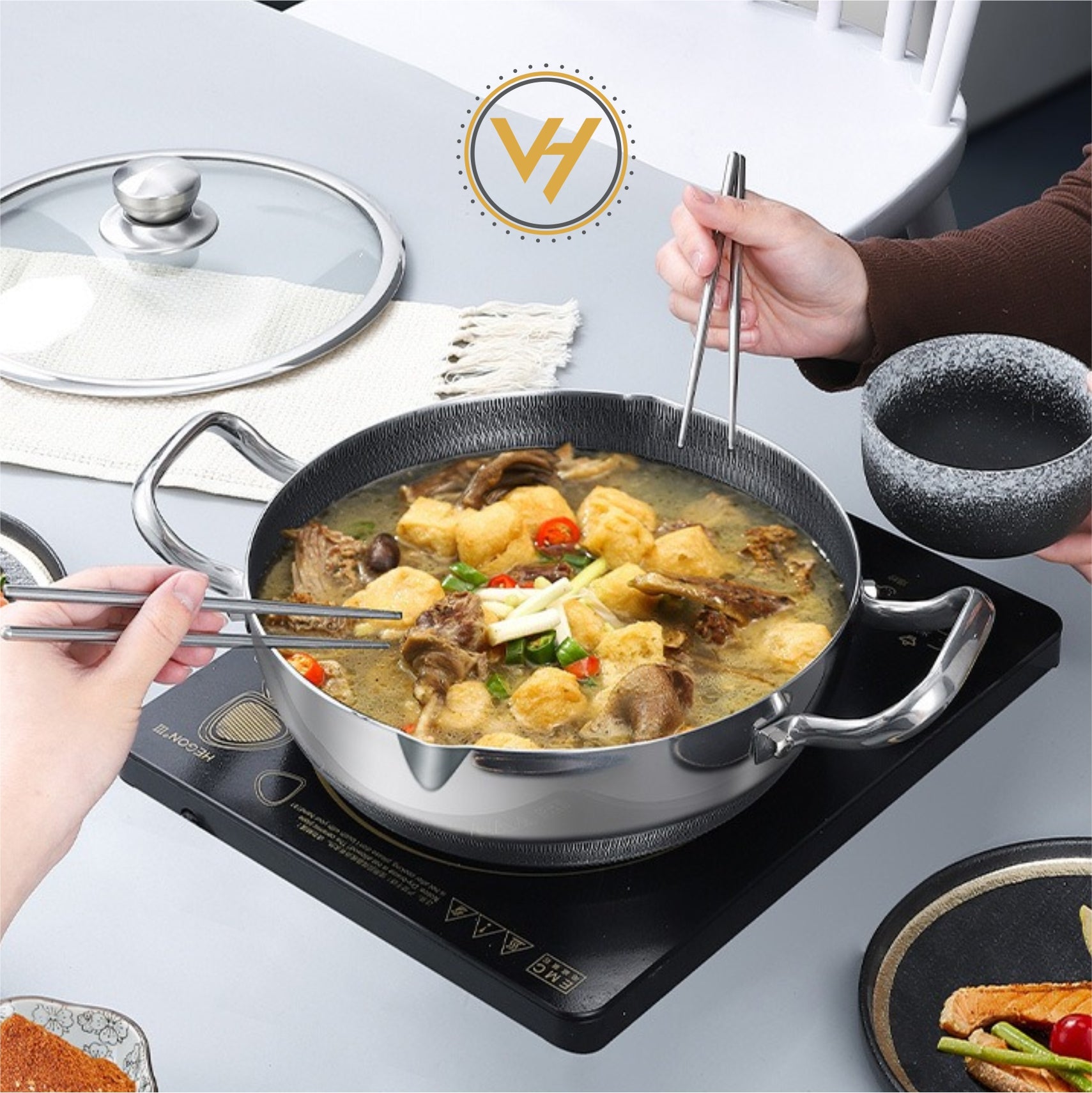 30cm Tri-Ply Honeycomb Stainless Steel Pot