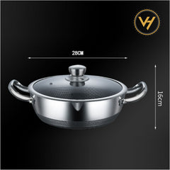 30cm Tri-Ply Honeycomb Stainless Steel Pot