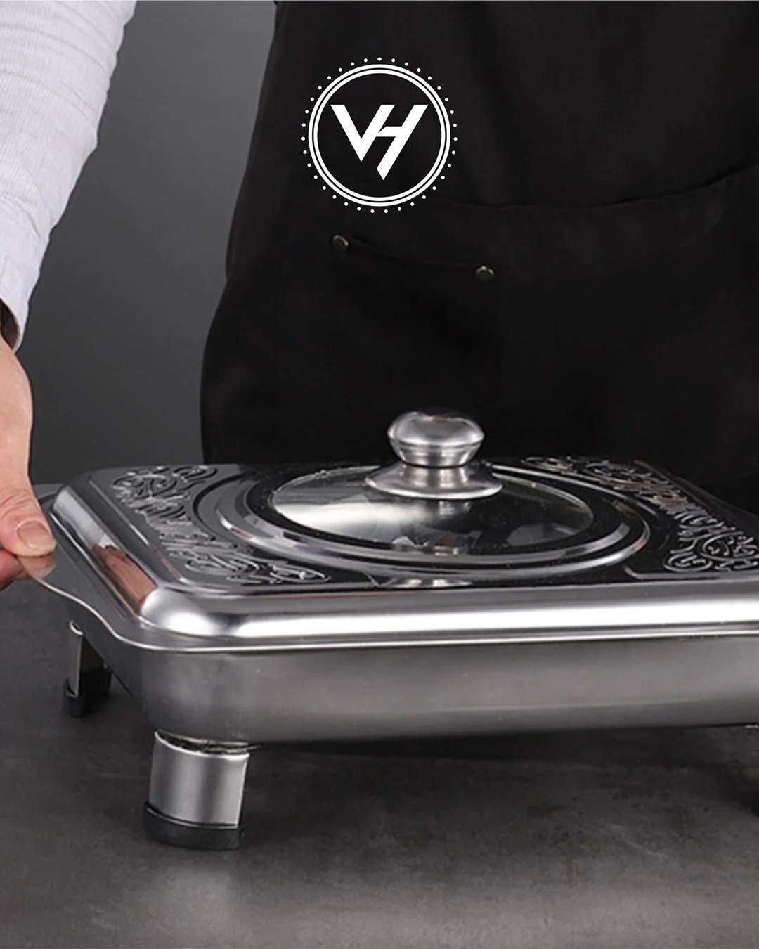 Stainless Steel Serving Tray with Cover