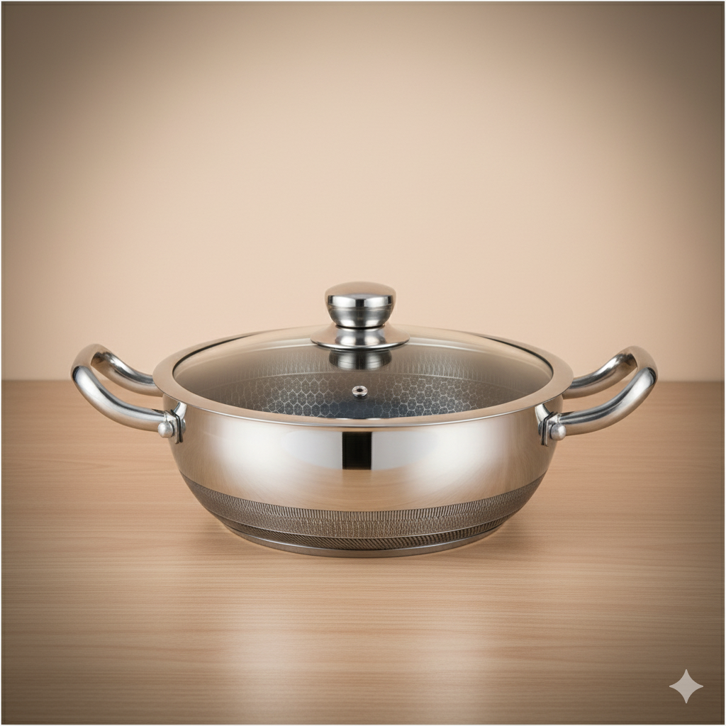 30cm Tri-Ply Honeycomb Stainless Steel Pot