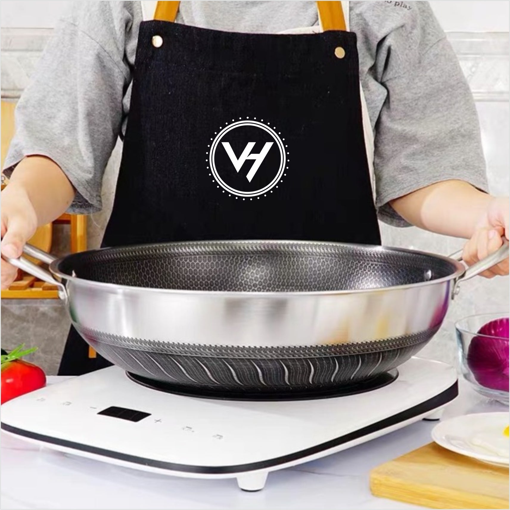 34cm Tri-Ply Honeycomb Stainless Steel Pot