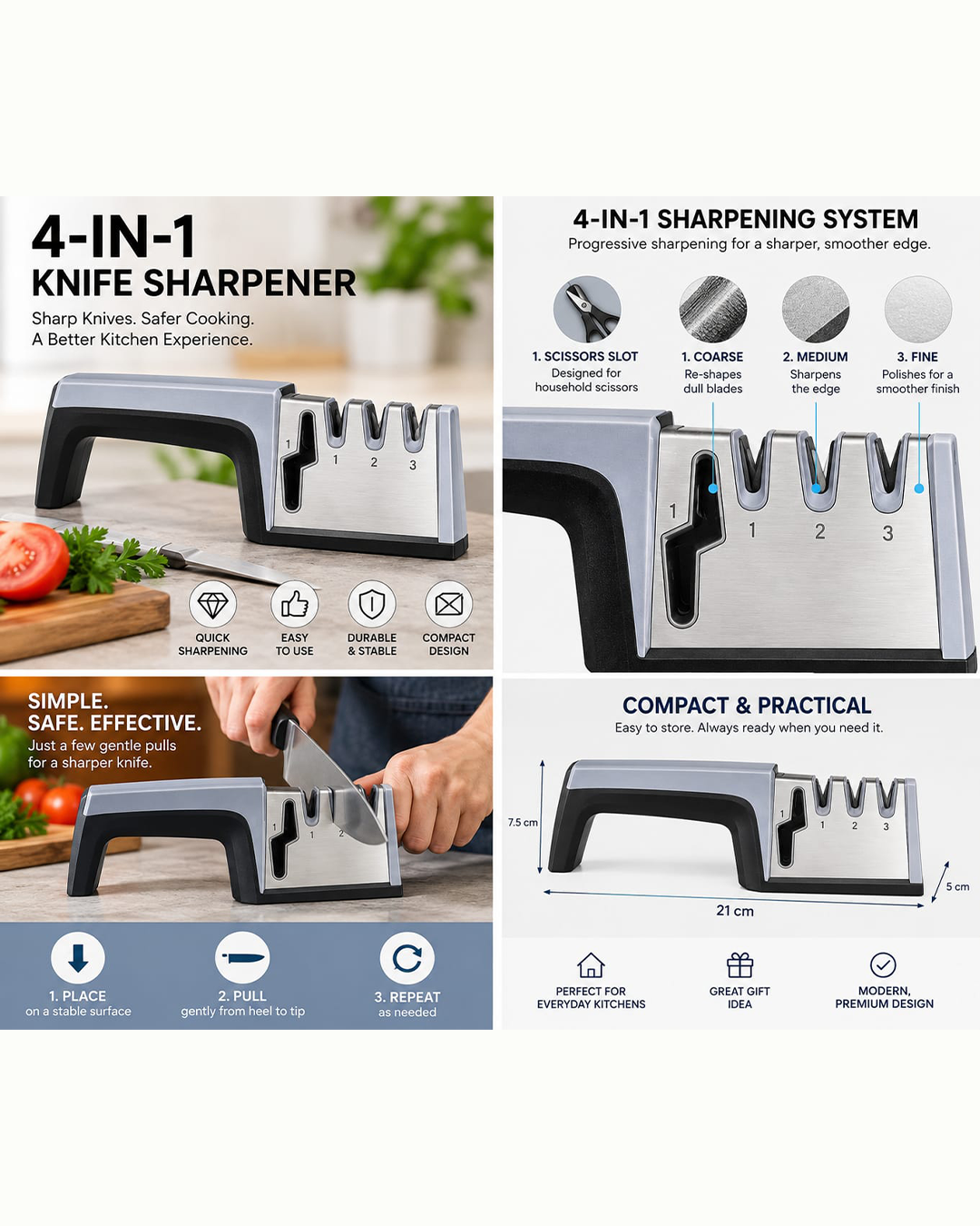 Premium 4-in-1 Knife Sharpener