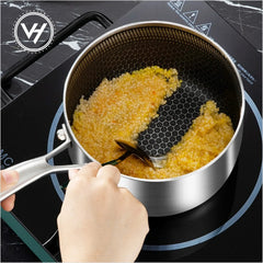 18cm Tri-Ply Honeycomb Saucepan with Glass Lid