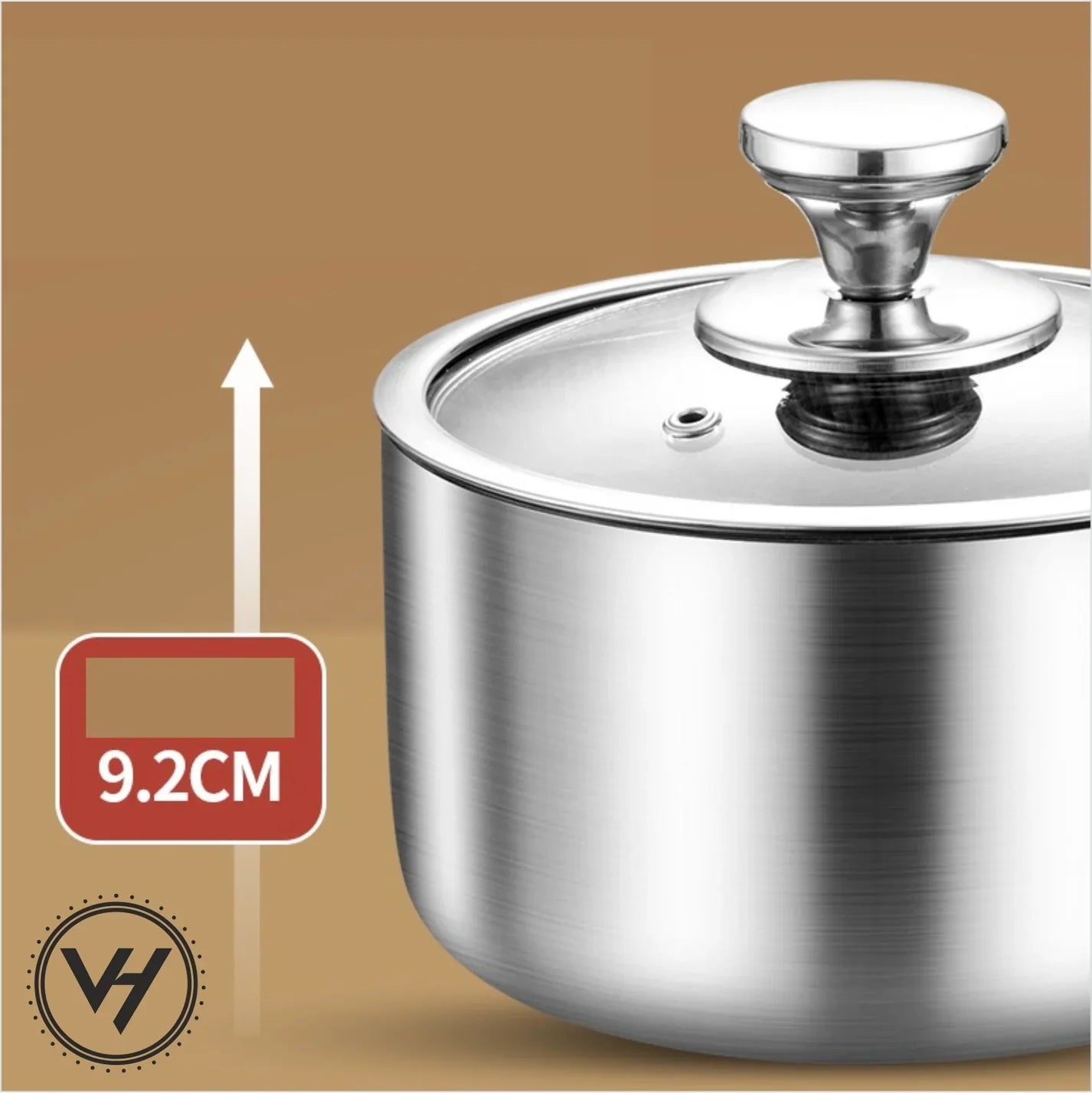 18cm Tri-Ply Honeycomb Saucepan with Glass Lid
