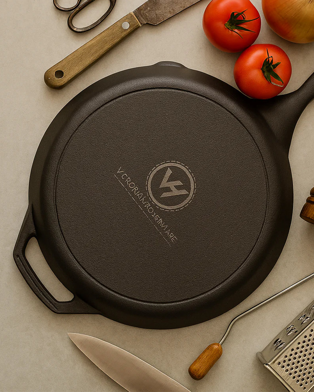 Pre-Seasoned Cast Iron Skillet Bundle – 30cm + 26cm