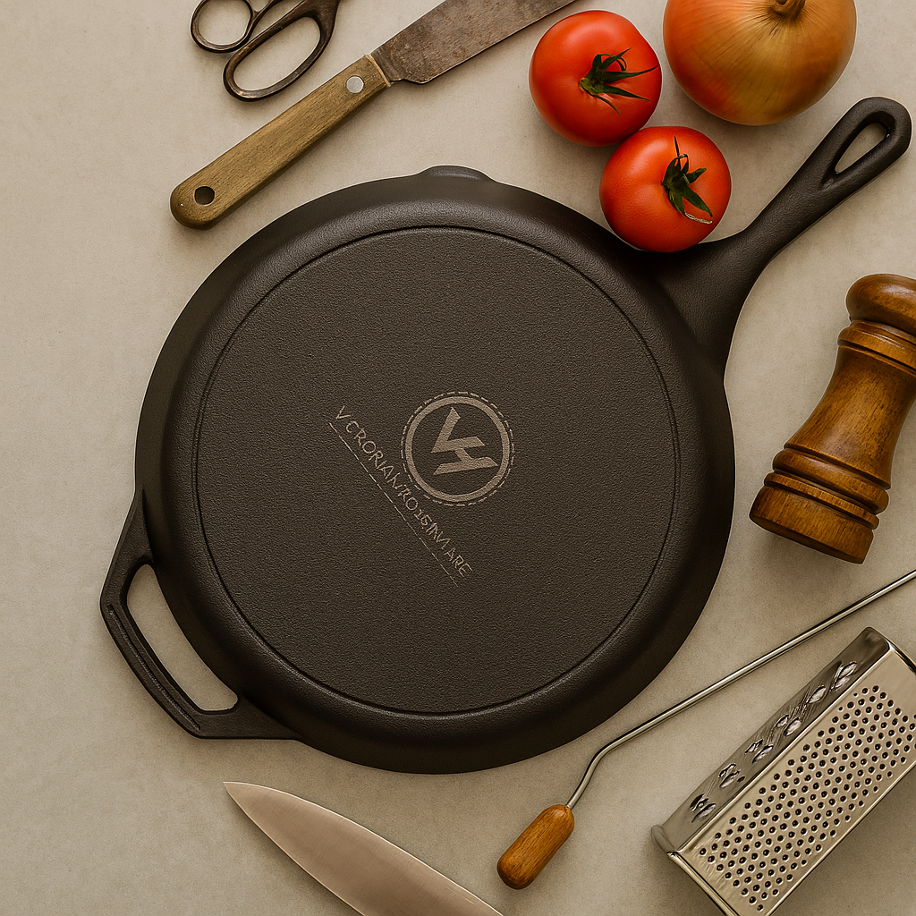 26 CM Raw Cast Iron Skillet – Premium Heavy-Duty Cookware