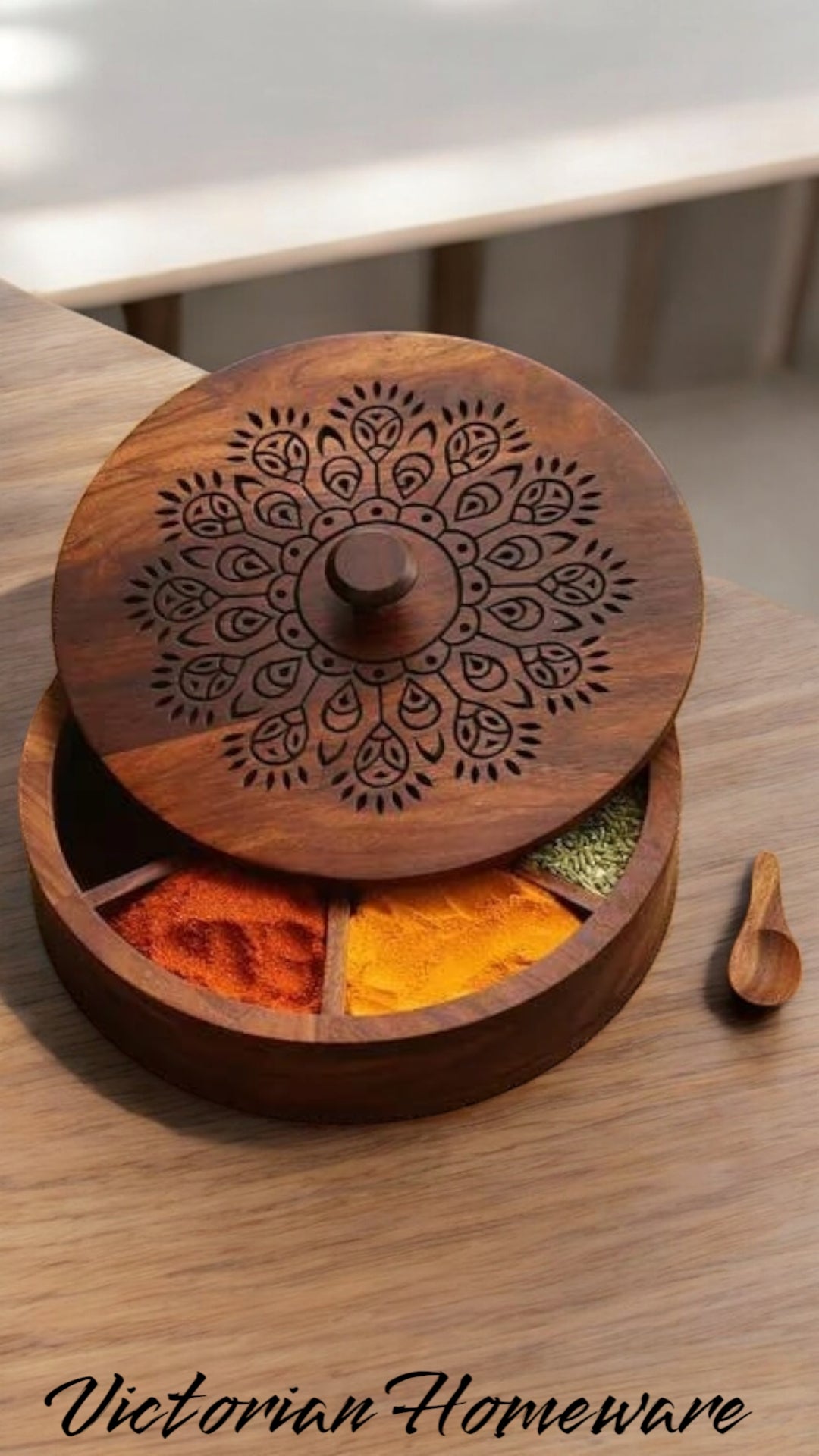 Wooden Spice Box (Acacia Wood)