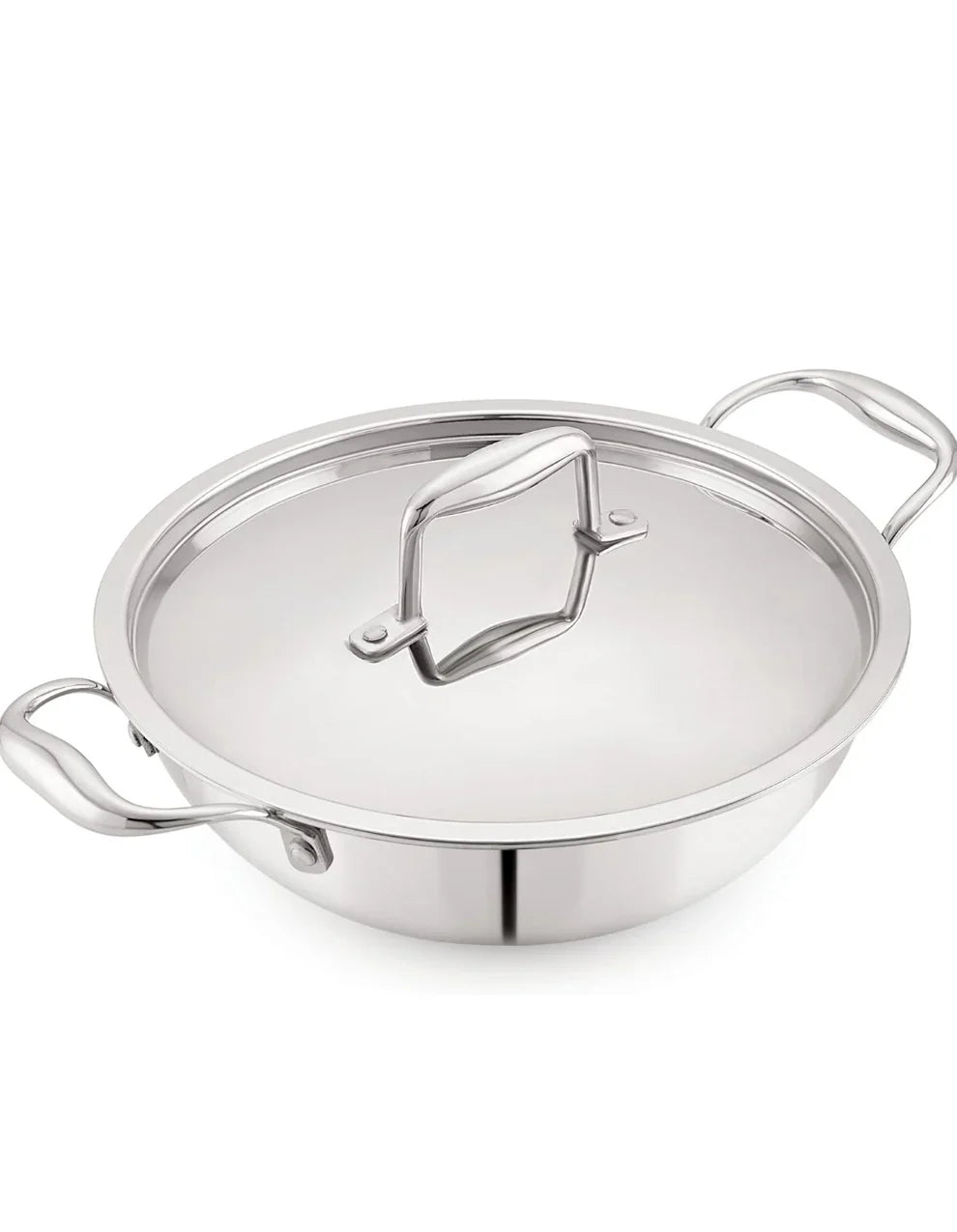 32cm Tri-Ply Stainless Steel Wok with Lid