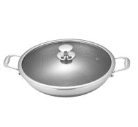 34cm Tri-Ply Honeycomb Stainless Steel Pot – Superior Heat & Non-Stick Performance | FREE Chef Knife