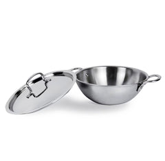 28cm Tri-Ply Stainless Steel Wok with Lid