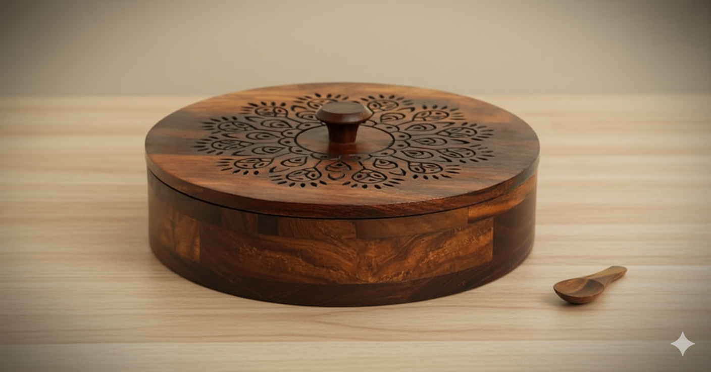 Wooden Spice Box (Acacia Wood)