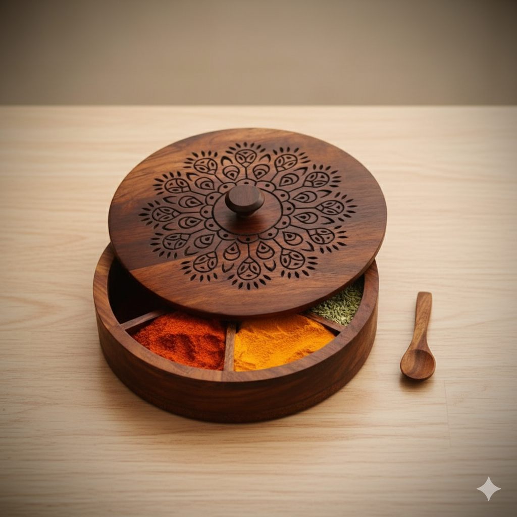Wooden Spice Box (Acacia Wood)